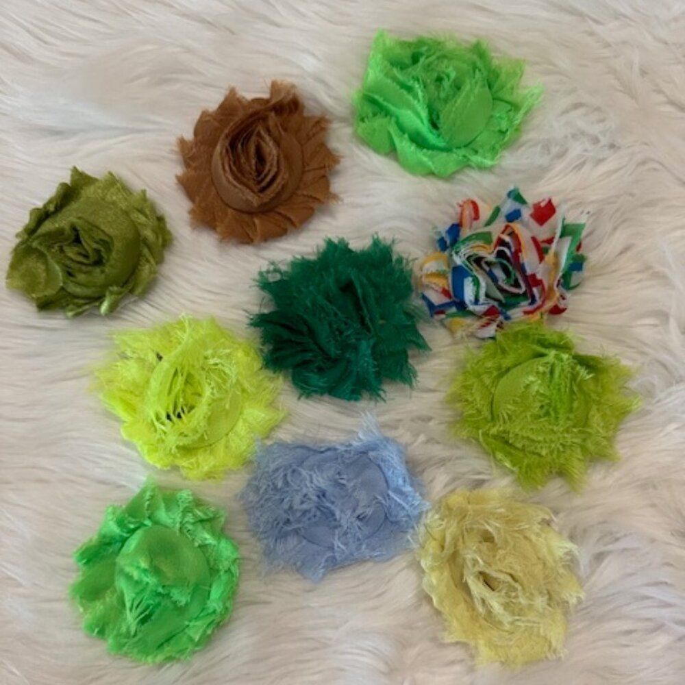 Bundle (10) of 2" Variety Shabby Bows   8185  new